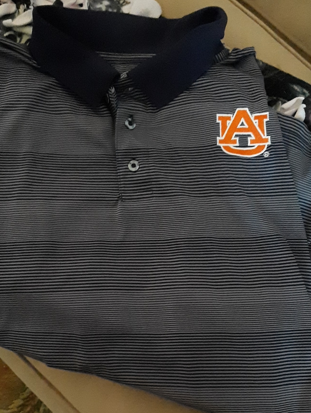 Auburn University Rivalry Threads Navy and Orange 2XL  Polo With Logo
